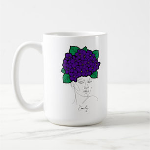 Personalized February Birth Flower Crown Art Coffee Mug