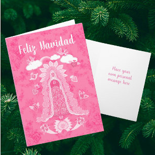 Personalized Feliz Navidad Our Lady of Guadalupe Holiday Card