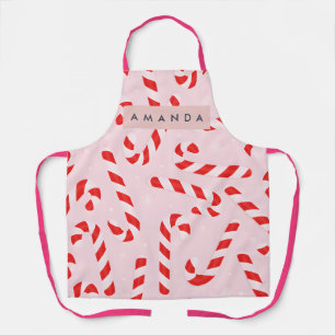 Personalized Festive Candy Canes Apron