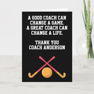 Personalized Field Hockey Coach From Team Players Card