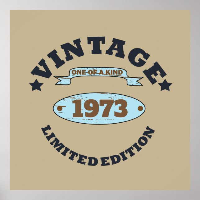 Personalized fifty vintage 50th birthday party poster (Front)