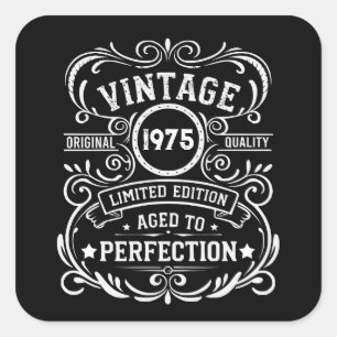 Personalized fifty vintage 50th birthday party square sticker