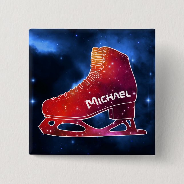 Personalized Figure Skating Space Boot 15 Cm Square Badge (Front)