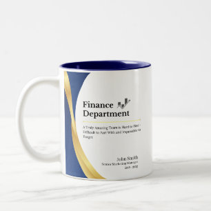 Personalized Finance Department Two-Tone Coffee Mug