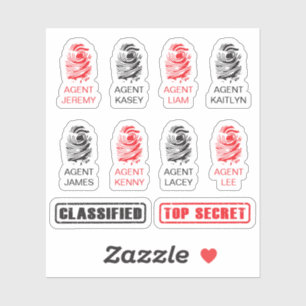 Personalized Fingerprint Spy Party Stickers