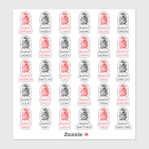 Personalized Fingerprint Spy Party Stickers