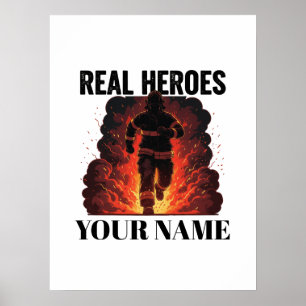 Personalized Firefighter Poster – Custom Name