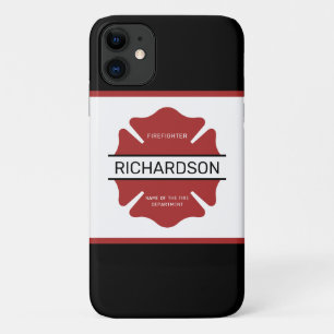 Personalized Firefighter Red Logo Symbol  iPhone 11 Case