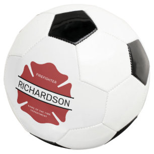 Personalized Firefighter Red Logo Symbol Football