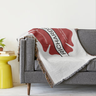 Personalized Firefighter Red Logo Symbol  Throw Blanket