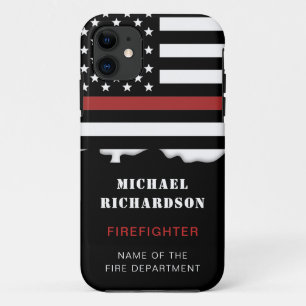 Personalized Firefighter Thin Red Line Fire Rescue iPhone 11 Case