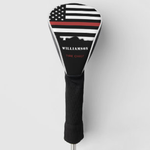 Personalized Firefighter Thin Red Line Fire Rescue Golf Head Cover