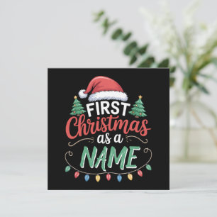 Personalized First Christmas As A Family Matching Holiday Card
