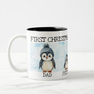 Personalized First Christmas as a Family of 4 Two-Tone Coffee Mug