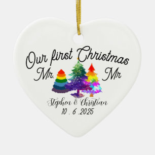 Personalized First Christmas As Mrs & Mrs  Ceramic Tree Decoration