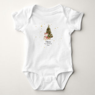 Personalized First Christmas Baby Pillow Bodysuit
