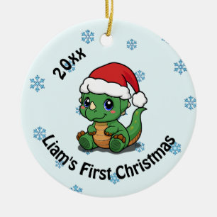 Personalized First Christmas Ceramic Ornament