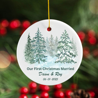 Personalized First Christmas Ornament, Custom gift Ceramic Tree Decoration