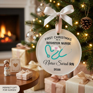 Personalized First Christmas Registered Nurse Ornament