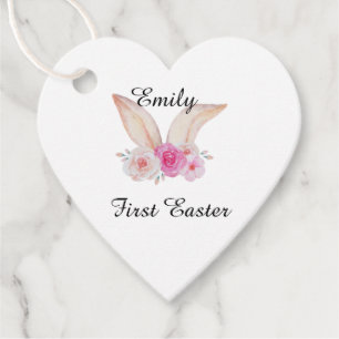 Personalized first easter milestone  favour tags