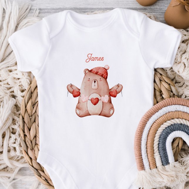 Personalized First Valentine`s Day Baby Bodysuit  (Creator Uploaded)