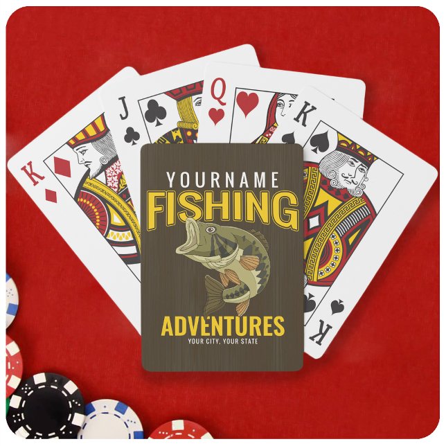 Personalized Fishing Adventures Bass Fish Angler  Playing Cards (Creator Uploaded)