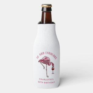 Personalized Flamingo 50th Birthday Novelty Swag Bottle Cooler