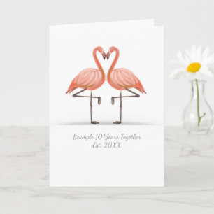 Personalized Flamingo X Years Together Anniversary Card