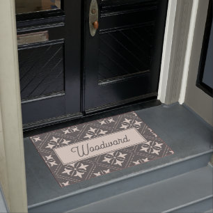 Personalized Fleur Du Lys Geometric Pattern Doormat