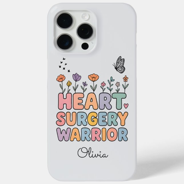 Personalized Floral Anatomical Heart Surgery Gift Case-Mate iPhone Case (Back)