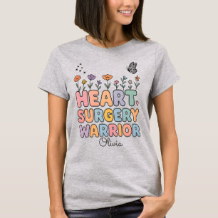 Personalized Floral Anatomical Heart Surgery Gift T-Shirt