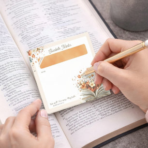 Personalized Floral Bible Scripture Christian  Post-it Notes