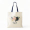 Personalized Floral Blush Navy Greenery Tote Bag
