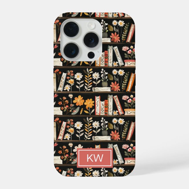 Personalized Floral Bookshelf Phone Case (Back)