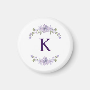 Personalized Floral Bridesmaid Initial Magnet Gift