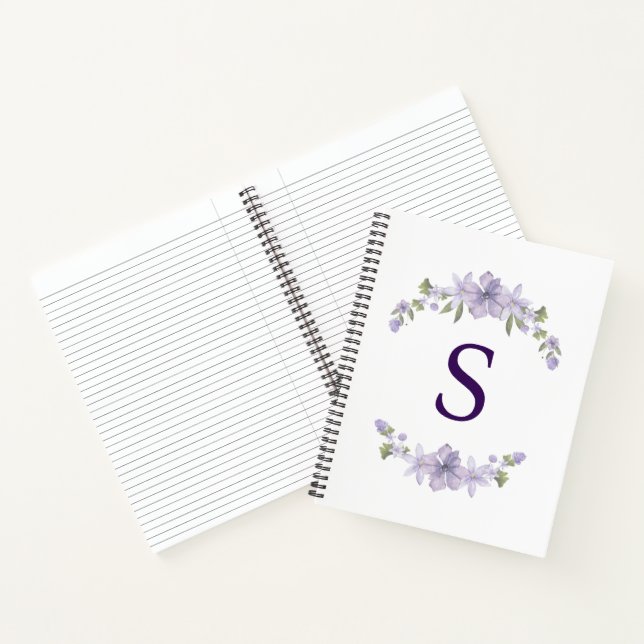 Personalized Floral Bridesmaid Initial Spiral Notebook (Inside)