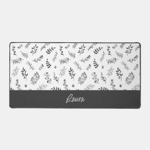 Personalized Floral Design Desk Mat