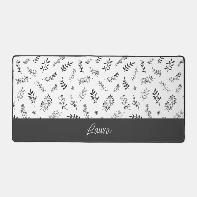 Personalized Floral Design Desk Mat  (Front)