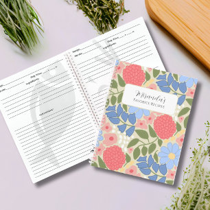 Personalized Floral Favorite Recipe Notebook