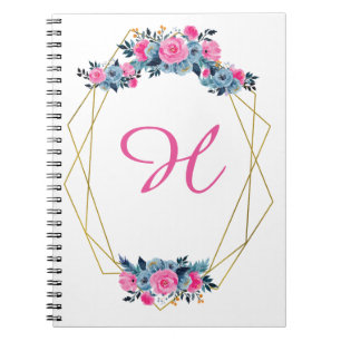 Personalized Floral Frame Notebook
