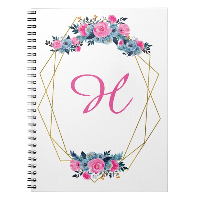 Personalized Floral Frame Notebook (Front)
