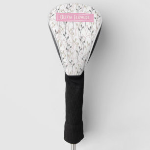 Personalized Floral Golf Club Head Cover with Name