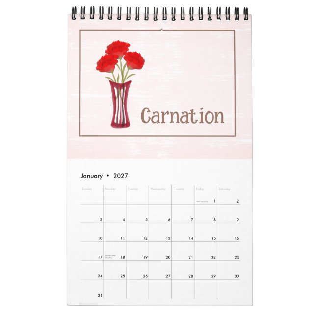 Personalized Floral Illustrations Calendar (Jan 2027)