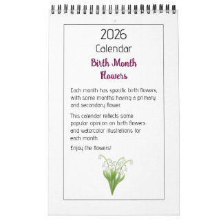 Personalized Floral Illustrations Calendar
