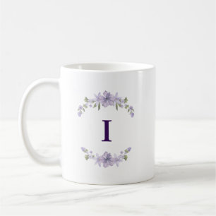 Personalized Floral Initial Mug Gift for Her