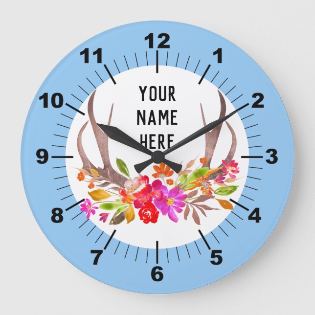 Personalized Floral Large Clock (Front)