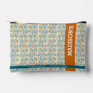 Personalized Floral Monogram & Name  Accessory Pouch