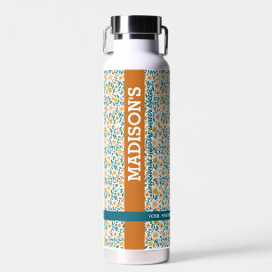 Personalized Floral Monogram & Name  Water Bottle