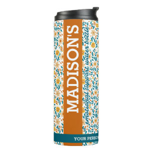 Personalized Floral Monogram & Name Water Tumbler