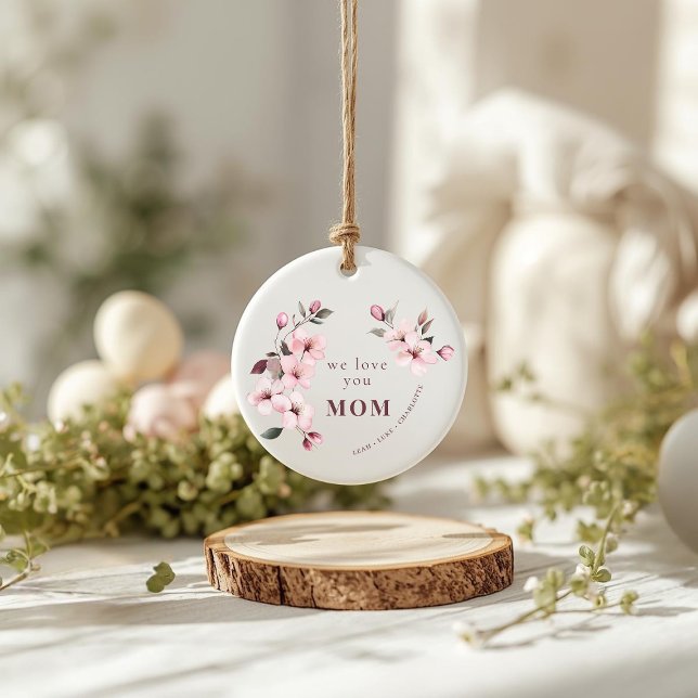 Personalized Floral Mothers Day Gift Ornament (Creator Uploaded)